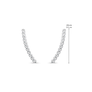 Brinco Ear Cuff Prata 925 com Micro Zircônias