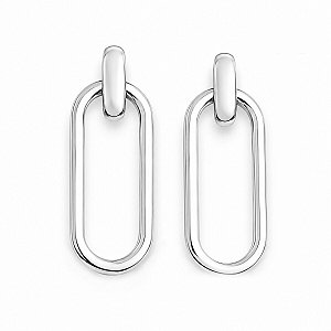 Brinco Pendente Retangular Vazado em Prata 925 – 4,3 cm