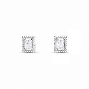 Brinco de Prata 925 com Zircônia Retangular – Delicado