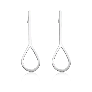 Brinco Palito com Gota Vazada na Ponta em Prata 925