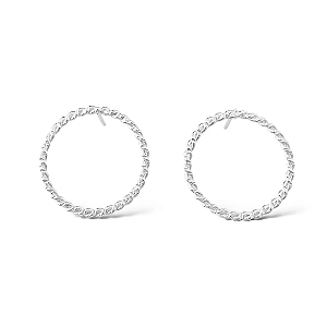 Brinco Círculo Trançado em Prata 925 Leve e Atemporal