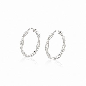 Brinco Argola Torcida em Prata 925 – 1,9 cm