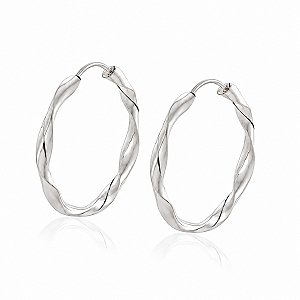 Brinco Argola Torcida em Prata 925 – 3,7 cm
