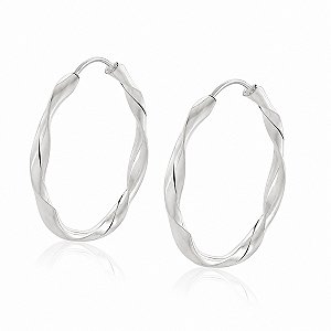 Brinco Argola Torcida em Prata 925 – 4,8 cm