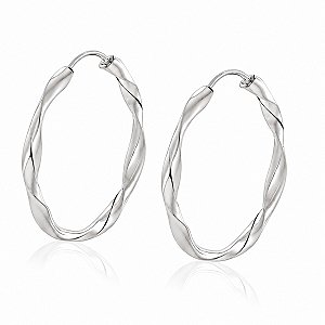 Brinco Argola Torcida em Prata 925 – 5,2 cm