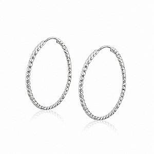 Brinco Argola Fio Torcido Fino em Prata 925 – 2,3 cm