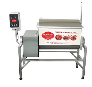 Misturador Elétrico De Carne 140 Litros/100kg Com 02 Eixos Em Aço Inox 304