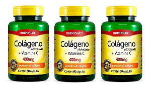 3x Colágeno + Vitamina C (3x 60 cáps) - MaxiNutri