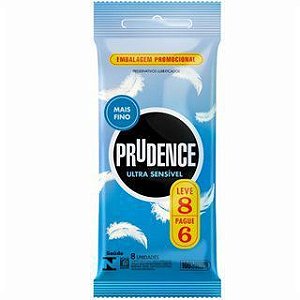 Preservativo Lubrificado Ultra Sensível 8uni - Prudence
