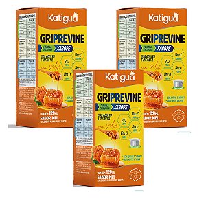 Kit 3uni Griprevine Xarope 120ml Adulto/Infantil - Katiguá