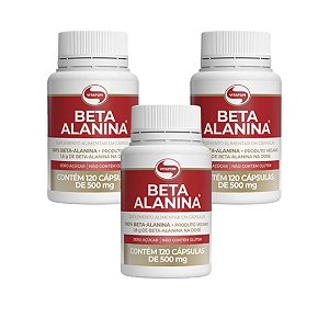 Kit 3uni Beta Alanina 500mg 120 cáps - Vitafor