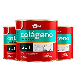 Kit 3uni Colageno Hidrol.3X1 250g Frutas Vermelhas - Qualynutri