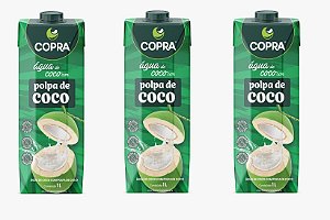 Kit 3uni Água de Coco com Polpa de Coco 1L - Copra