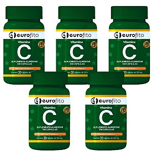 Kit c/ 5uni Vitamina C c/ 30 cáps - Eurofito