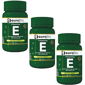 Kit c/3und - Vitamina E 500mg com 30caps - Eurofito