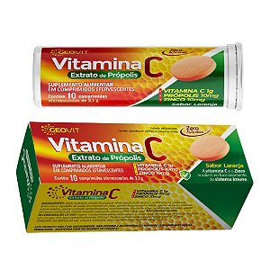 Vitamina C + Extrato Própolis com 10 cprs Efervescentes Geovit - Eurofito