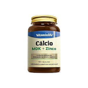 Cálcio MDK + Zinco 60 cáps - Vitaminlife