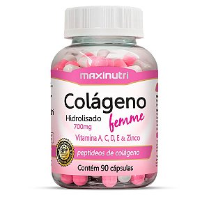 Colágeno Femme c/ Vit. A/C/D/E/Zinco 90 cápsulas - MaxiNutri