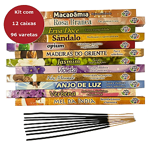 Incenso Índia Brasil - Aromas - Kit com 12 caixas sortidas