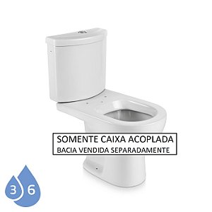 CAIXA ACOPLADA 3/6L LUNA MEDIC BRANCA DUAL ICASA