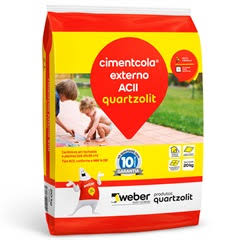 ARGAMASSA EXTERNA 20KG CINZA AC2 QUARTZOLIT