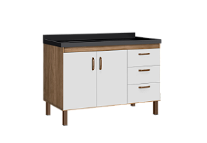 Gabinete Copacabana Avelato com Branco 1.20 Mm