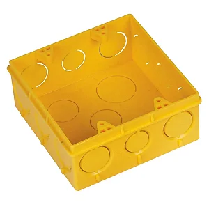 Caixa de Luz 4X4 Quadrada Amarela 11556 Amanco Wavin