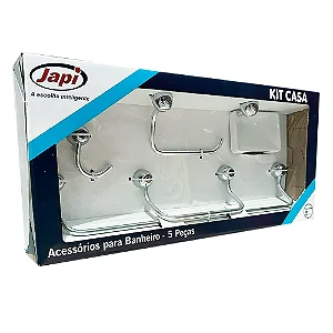Kit Acessorios De Banheiro Casa Cromado 5Pcs Japi