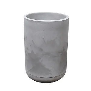 Conjunto Match 36 Vaso E Prato Cimento Queimado Japi