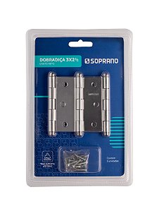 Dobradiça 3 1/2X3 Com Anel Reto Cromado Soprano