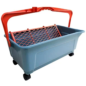 Caçamba Plastica Cinza Com Rodas 25L Compel