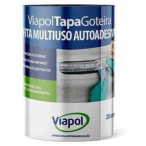 Fita Tapa Goteira Aluminizada 20Cmx10M Viapol