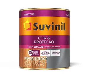 Esmalte Acetinado Cor & Proteção Base Solvente Marrom Barroco 0.9L Suvinil