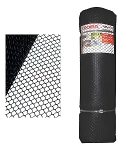Tela Para Cercamento Pinteiro 1X/50Mt Preto P4 M25 Linha Leve Touro 25 Roma