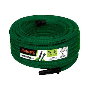 Mangueira Jardim Pvc 30M Verde Trançada Com Engate Famastil