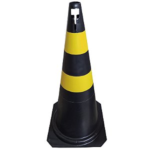 Cone Sinalização 50Cm Preto / Amarelo Fixtil
