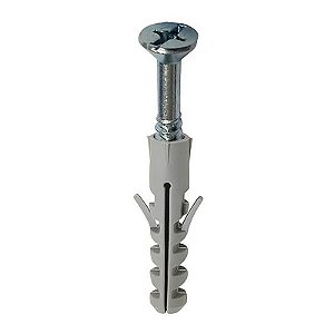 Parafuso Madeira 6.1X65 Chata Com Bucha 10mm 5Pcs Pmb10 Fixtil