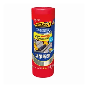 Fita Manta Asfaltica Adesiva Aluminizada Multiuso Vedatudo Drykofita 45cm 10m Dryko