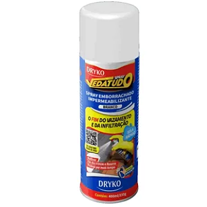 Impermeabilizante Spray Acabamento Emborrachado Vedatudo 400ml Branco Dryko