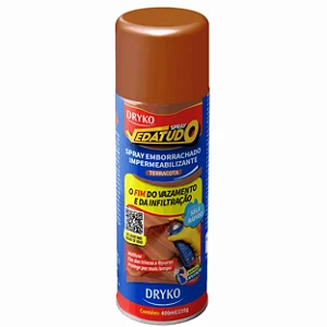 Impermeabilizante Spray Acabamento Emborrachado Vedatudo 400ml Terracota Dryko