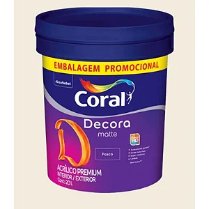 Tinta Acrilica Fosco Decora Matte Branco 20L Coral