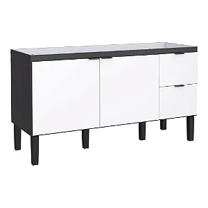 Gabinete Madeira Para Cozinha Colibri para Pia 150 cm Branco Preto Cozimax