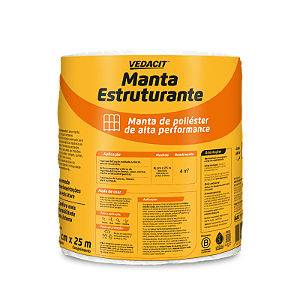 Manta Estruturante Poliester 16 cm X 25 m Vedacit