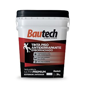 Tinta Piso Antiderrapante Emborrachado 20Kg Branco Bautech
