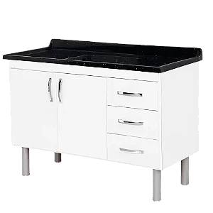 Gabinete Cozinha para Pia 120 Toquio Branco Rorato