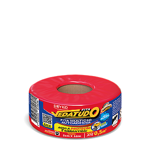 Fita Manta Asfaltica Adesiva Aluminizada Multiuso Vedatudo Drykofita 5 cm 10 m Terracota Dryko