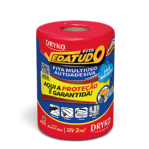Fita Manta Asfaltica Adesiva Aluminizada Multiuso Vedatudo Drykofita 20 cm 10 m Terracota Dryko