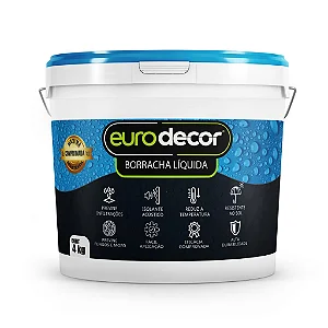Borracha Liquida 4 Kg Cinza Titanium Eurodecor