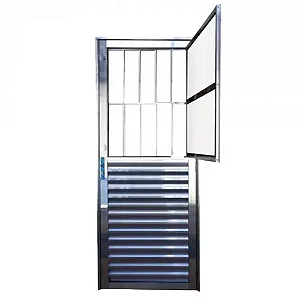 Porta Aluminio Com Postigo 210X80 Brilhante Esquerda Dl Esquadrias