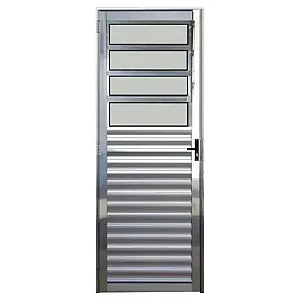 Porta Aluminio Basculante 210X80 Direita Brilhante Dl Esquadrias